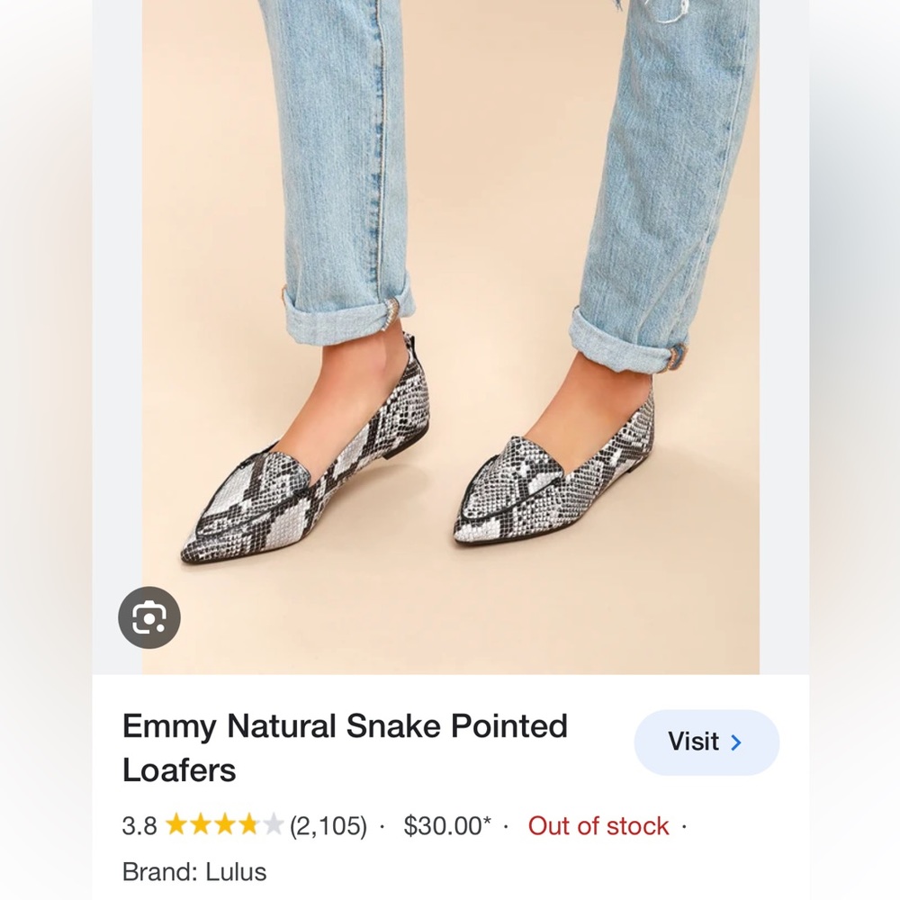 Lulu’s snakeskin loafers size 9